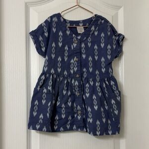 Peyton & Parker Little Girl Toddler Dress Indigo Button Front Size 18M